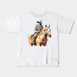 American Cowboy Western Country Tradition Culture Abstract Kids T-Shirt